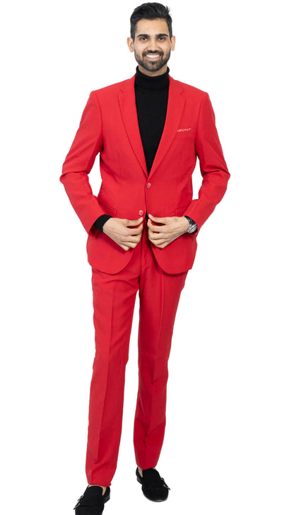 Paul Lorenzo Men's Red Slim Fit Men's Blazer