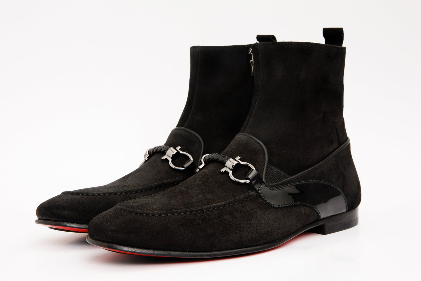 The Baron Black Suede Bit Zip-Up Dress Men Boot Final Sale!