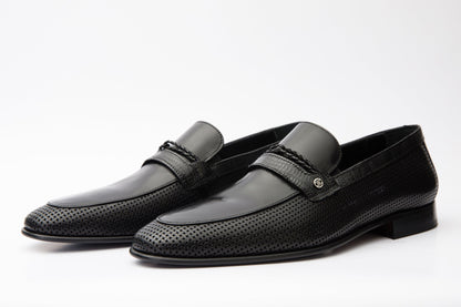 The Acerra Black Leather Loafer Men Shoe Final Sale!