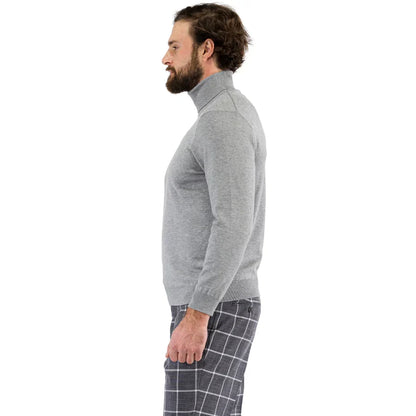 Mens Grey Pullover Turtleneck Sweater