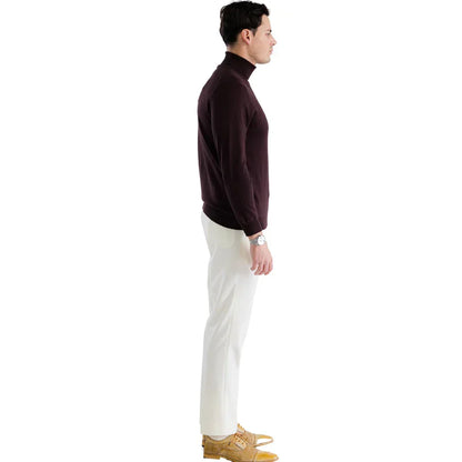 Mens Brown Pullover Turtleneck Sweater