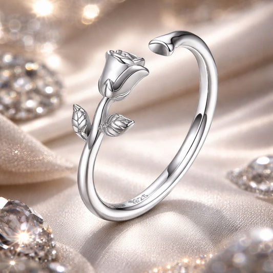Anillo de plata de ley 925 chapado en platino para mujer