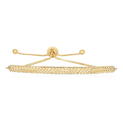 Pulsera lariat estilo barra de oro amarillo de 14k