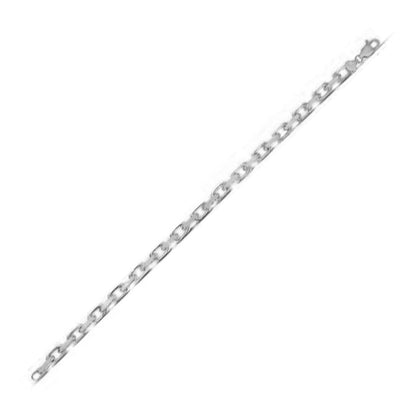 Pulsera de cadena de cable francés de oro blanco de 14k (4.80 mm)
