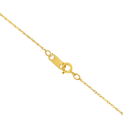 Cadena de soga unisex de oro amarillo macizo de 10K de 0,5mm, delgada y delicada, de 18 pulgadas