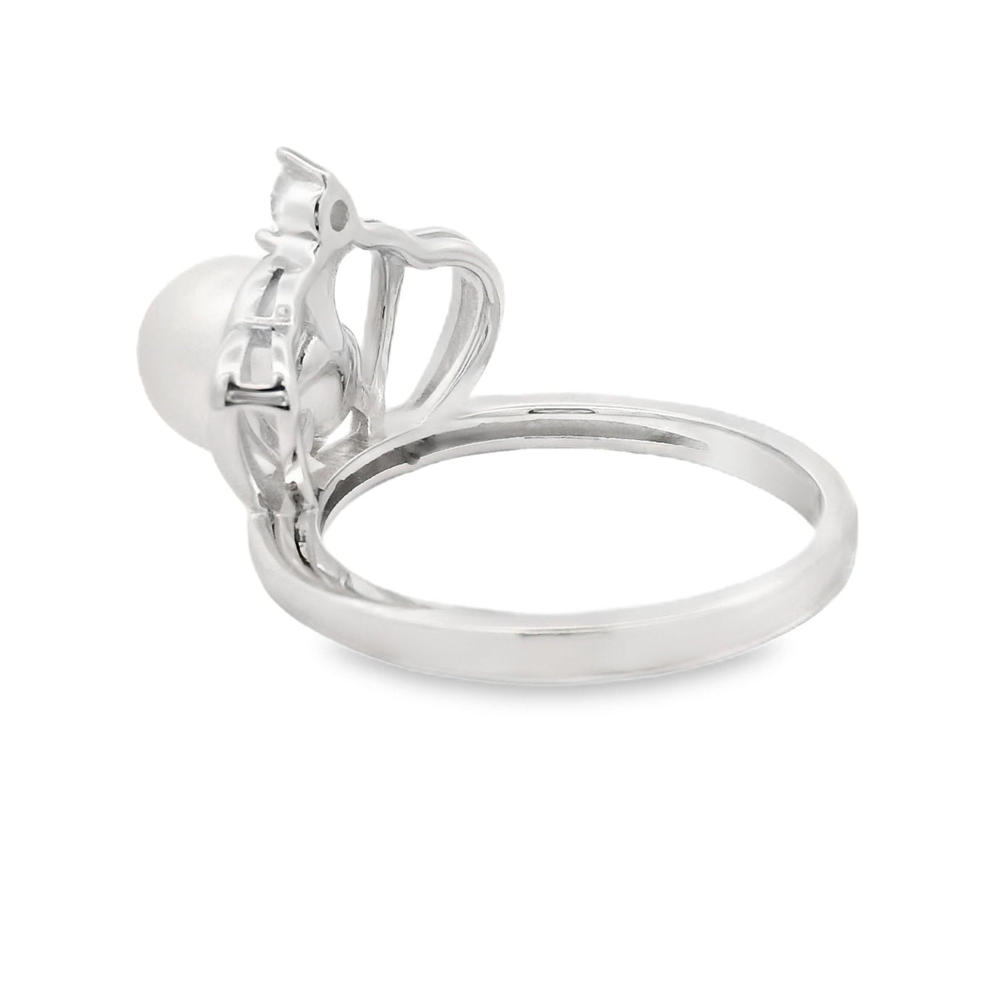Anillo de Plata de Ley con Circonita Cúbica y Perla de Agua Dulce