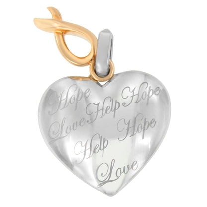 Collar con colgante de corazón de plata chapado en oro amarillo de 10K
