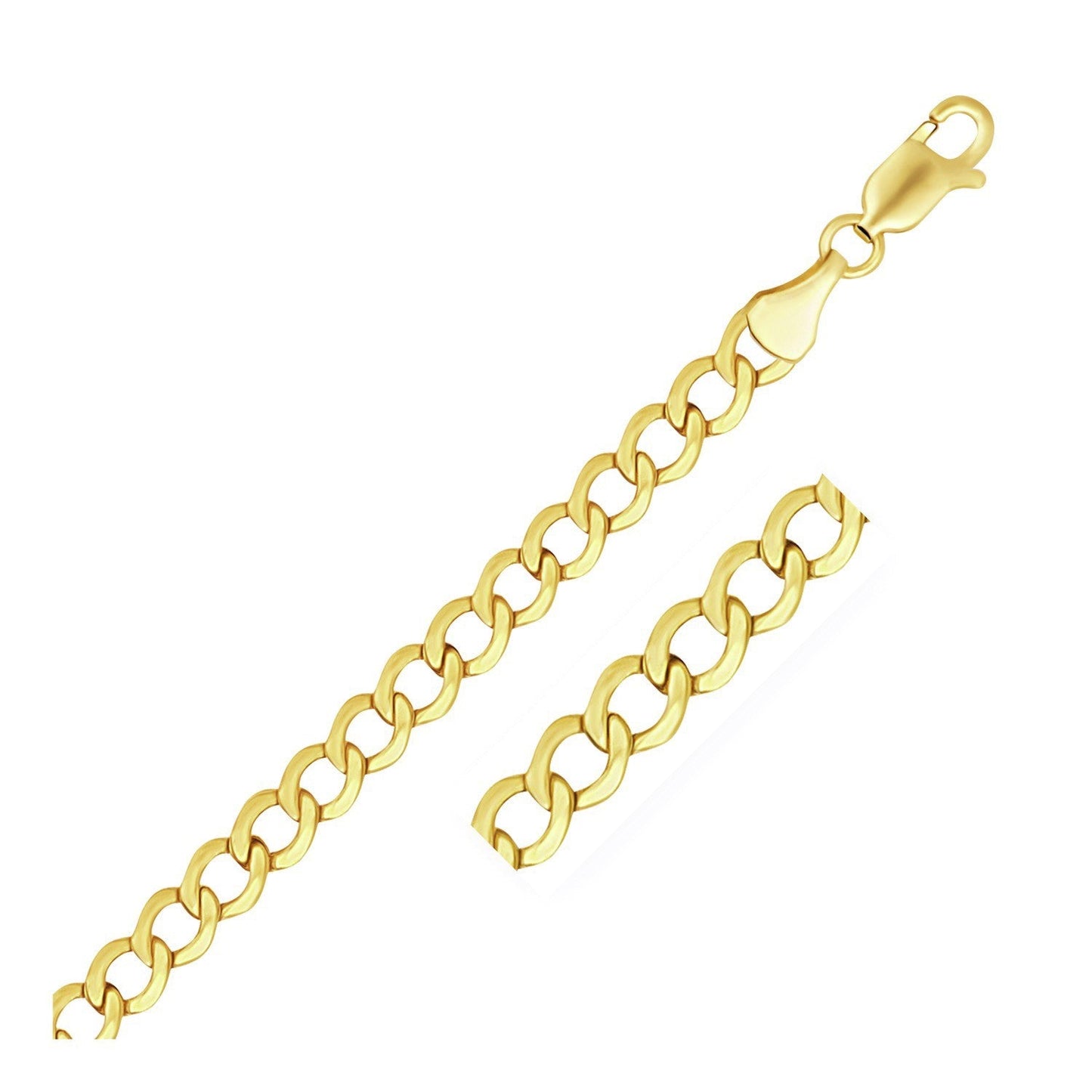 Cadena cubana de oro amarillo de 10k y 5.3 mm