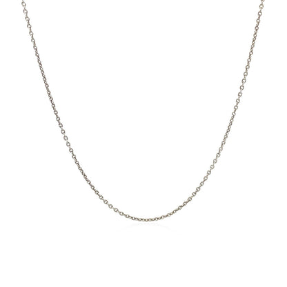 Cadena de eslabones redondos de oro blanco de 14k de 1.1mm