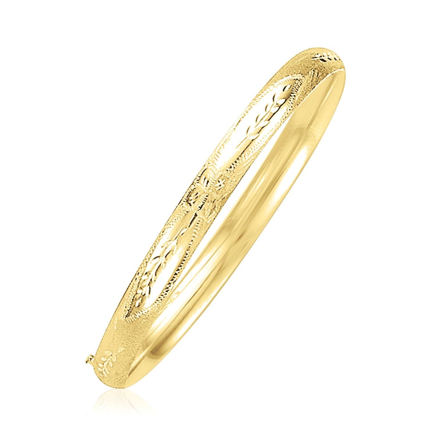 Brazalete de oro amarillo de 14 quilates con diseño florentino abovedado