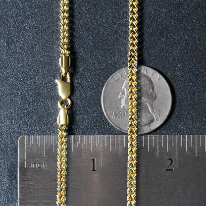 Cadena Franco cuadrada de oro amarillo de 14k y 3.2mm