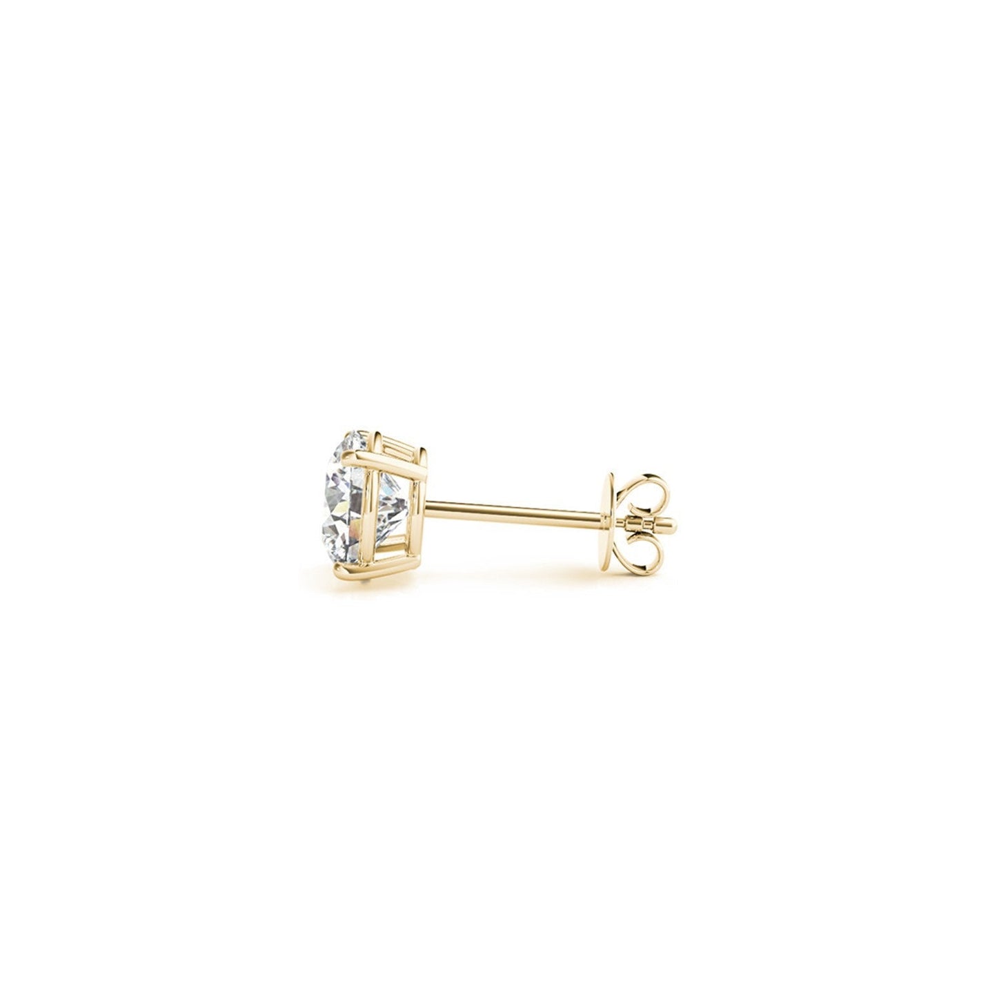 Aretes de oro amarillo de 14k con diamantes redondos cultivados en laboratorio IGI certificados de 1 1/2 cttw (G/VS2)