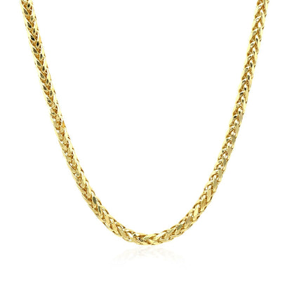 Cadena Franco redonda de oro amarillo de 14k de 2.7mm con corte de diamante ligero