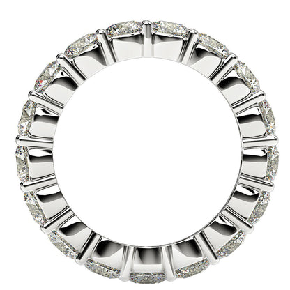 Anillo de Eternidad con Diamantes Redondos Cultivados en Laboratorio de Oro Blanco de 14k (3 quilates, FG/VS2)