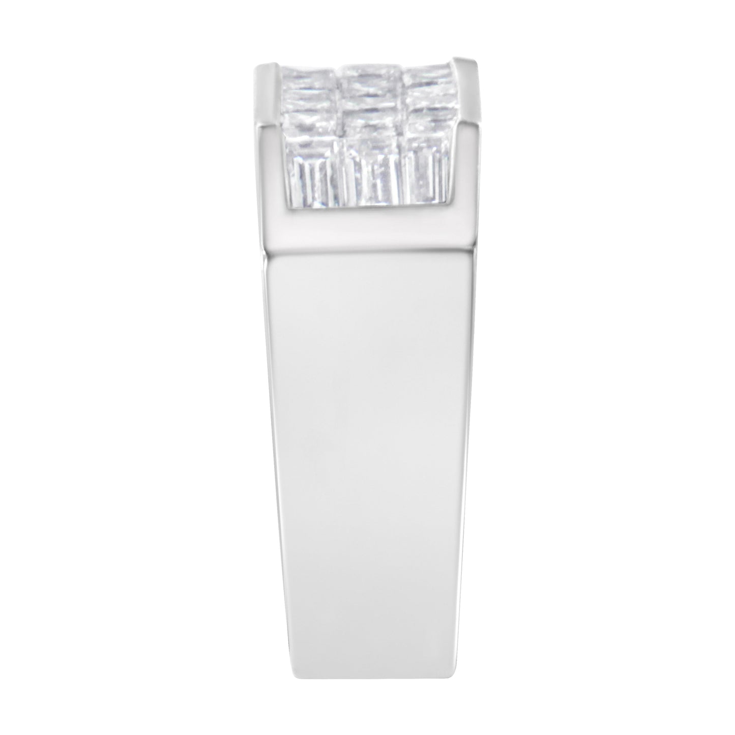 Anillo de diamantes de oro blanco de 14 quilates (1 3/4 quilates en total, color G-H, claridad VS2-SI1)