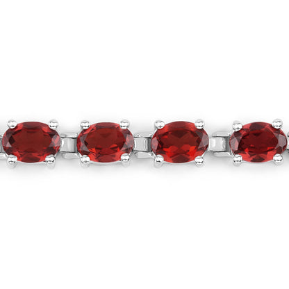 Pulsera de plata de ley .925 con granate genuino de 15.30 quilates