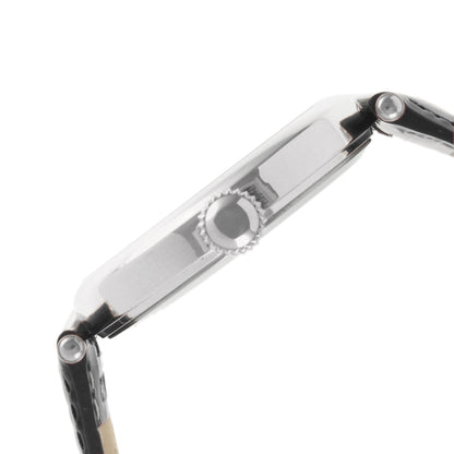 Women's 38mm Watch T-Bar Dress Black Leather Strap