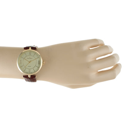 Women's 38mm Watch T-Bar Dress Brown Leather Strap