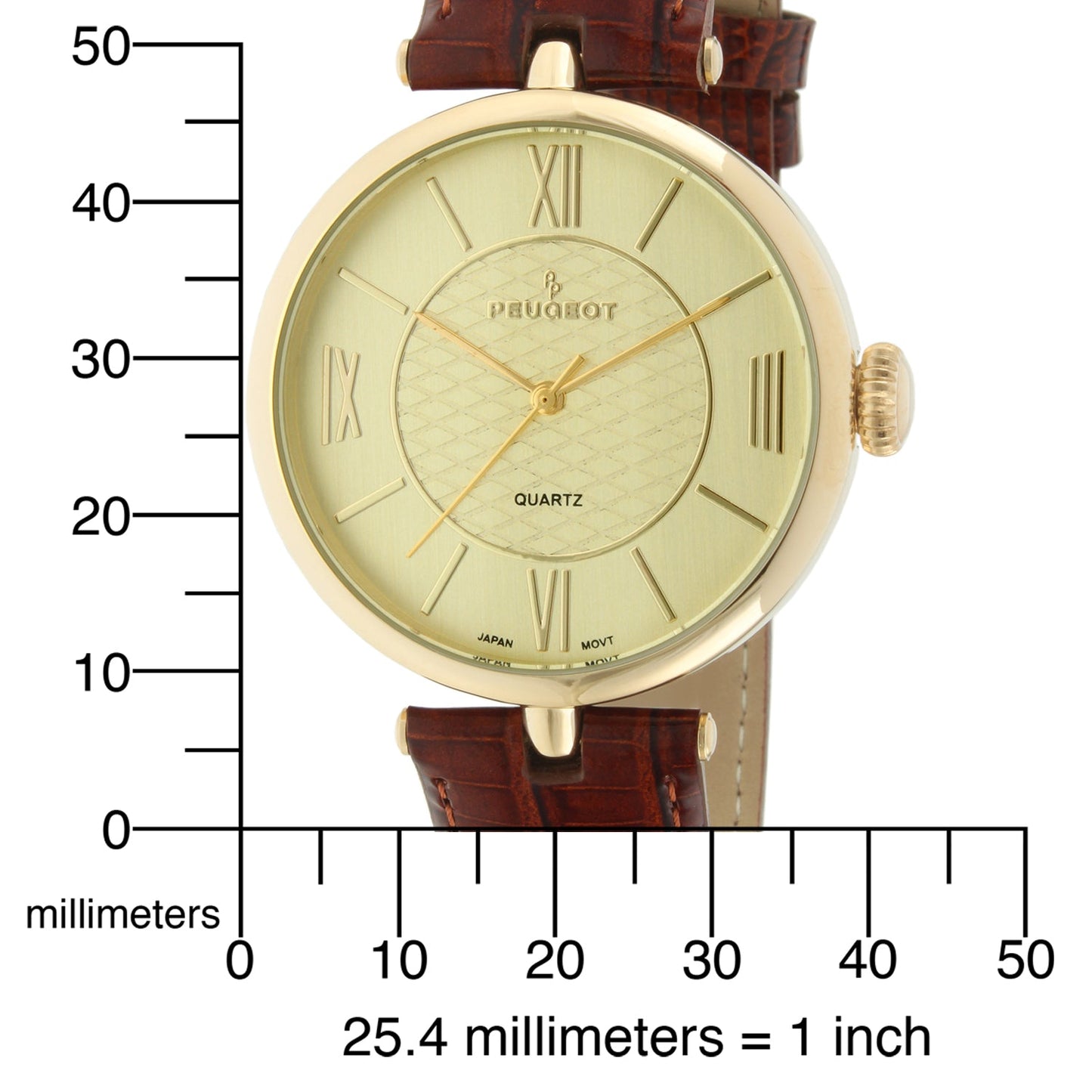 Women's 38mm Watch T-Bar Dress Brown Leather Strap