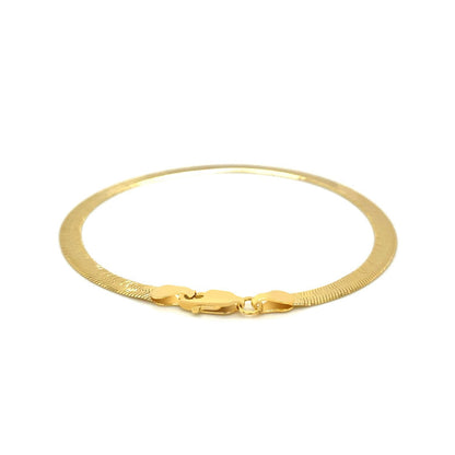 Pulsera cola de pez de oro amarillo de 14k súper flexible de 4,0 mm