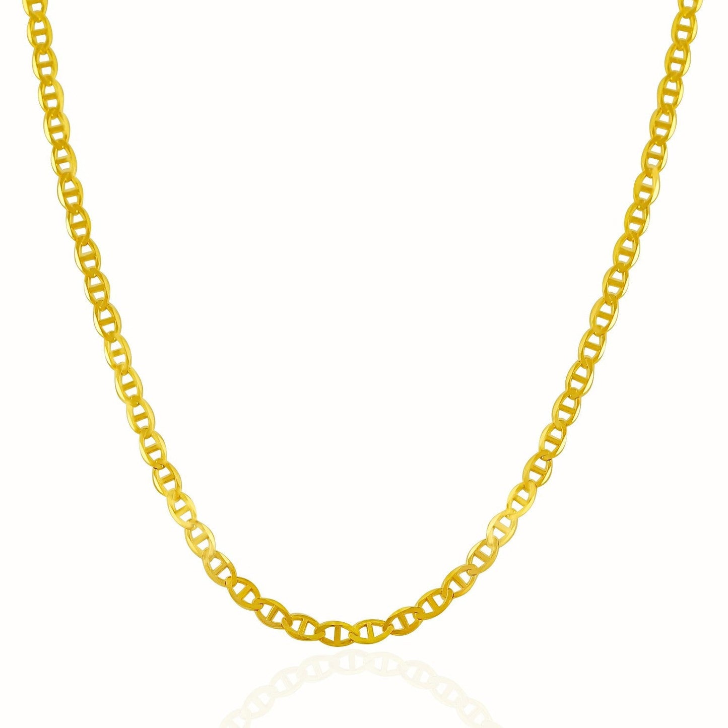 Cadena de eslabones Mariner de oro amarillo de 14k de 3,2mm