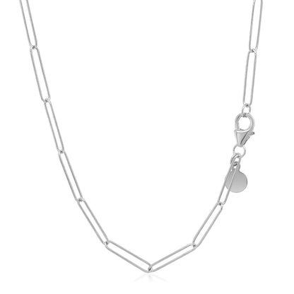 Cadena de eslabones de oro blanco de 14k (2,7 mm)