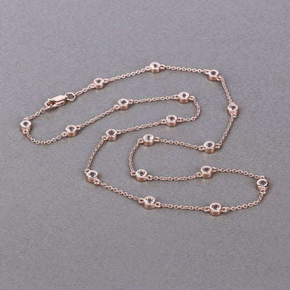 Collar de plata de ley .925 con morganita genuina de 1,62 quilates