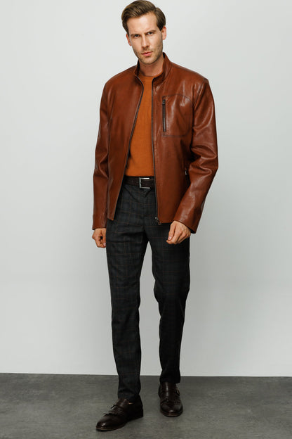 The Blanchard Brown Leather Men Jacket