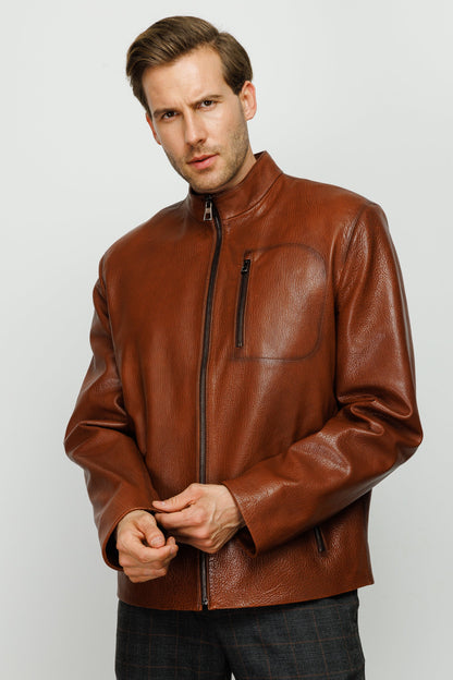 The Blanchard Brown Leather Men Jacket