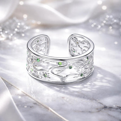 Anillo de plata de ley 925 con pavé de circonitas cúbicas