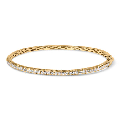Pulsera de oro rosa de 14K con diamantes (1,00 Cttw, color G-H, claridad SI2-I1) de media eternidad - 7 pulgadas