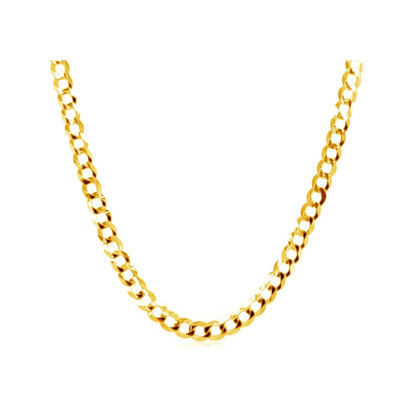 Cadena barbada de oro amarillo de 10k y 2.4mm