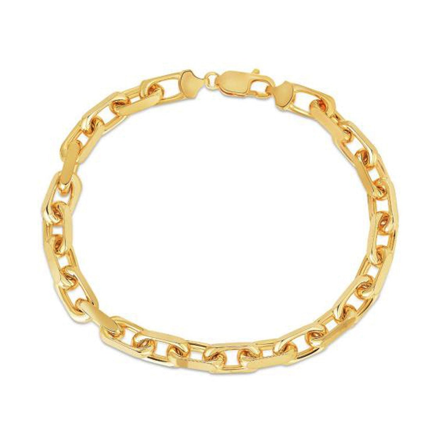 Pulsera de cadena de cable francés de oro amarillo de 14k (6.10 mm)