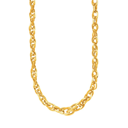 Cadena de oro amarillo de 14 quilates con eslabones Príncipe de Gales ornamentados