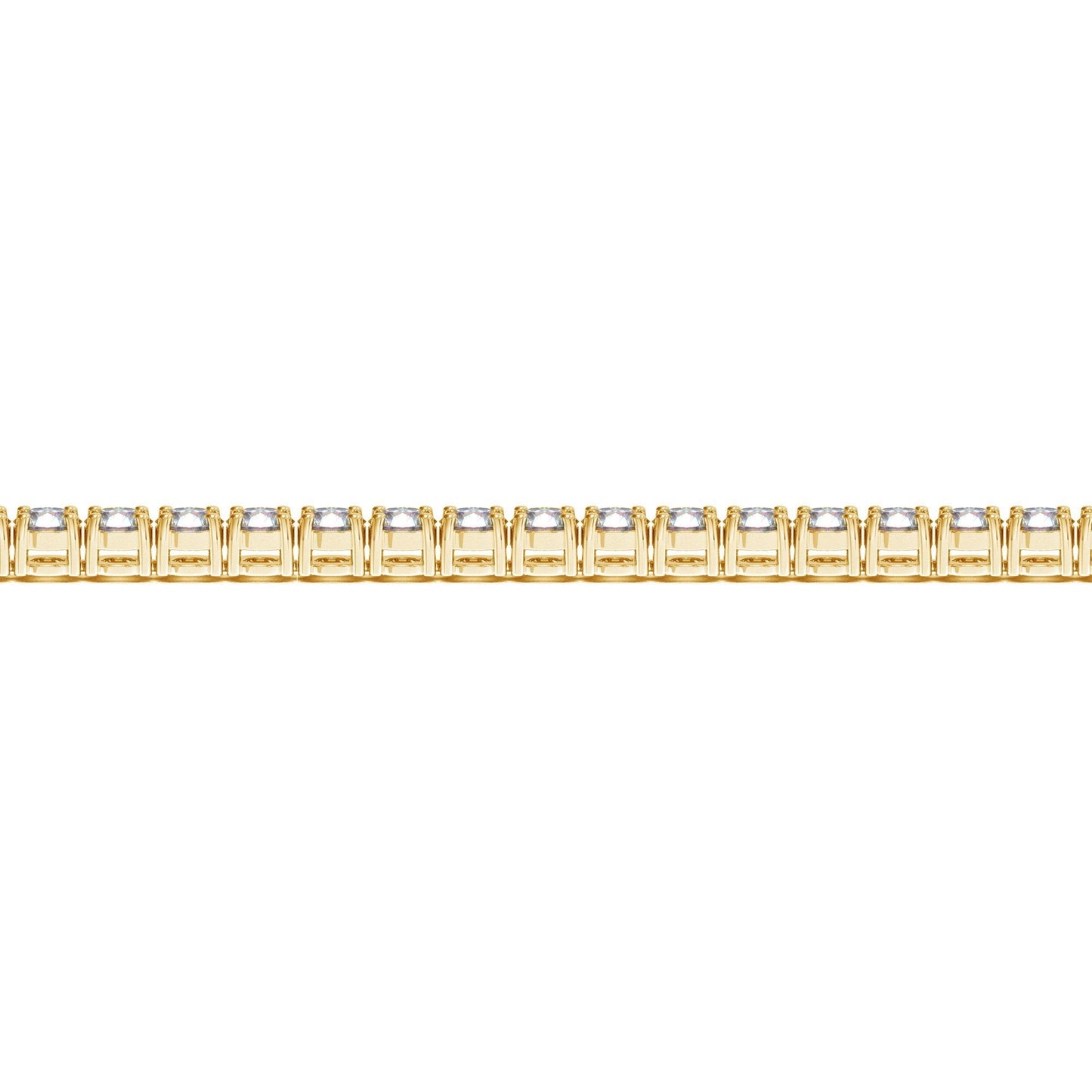 Pulsera de tenis de oro amarillo de 14 quilates con diamantes redondos cultivados en laboratorio (10 ct. de peso total F/G VS2/SI1)