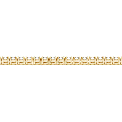 Pulsera de tenis de oro amarillo de 14 quilates con diamantes redondos cultivados en laboratorio (10 ct. de peso total F/G VS2/SI1)