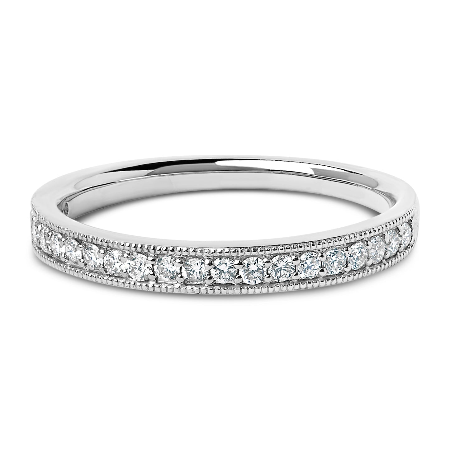 Anillo de boda milgrain de oro amarillo de 14K con diamante redondo de 1/4 Cttw (color I-J, claridad SI2-I1) - Talla 6.5