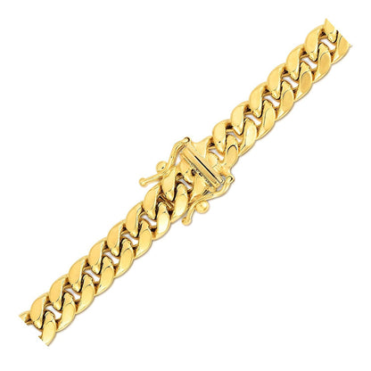 Cadena cubana Miami semirrígida de oro amarillo de 10k y 6,65 mm
