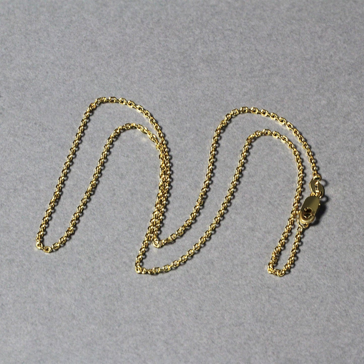 Cadena de eslabones de cable de oro amarillo de 14k con corte de diamante de 1,4 mm