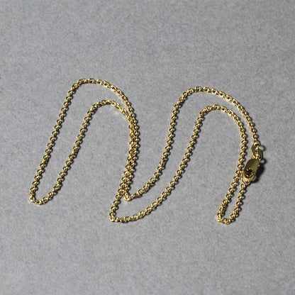 Cadena de eslabones de cable de oro amarillo de 14k con corte de diamante de 1,4 mm