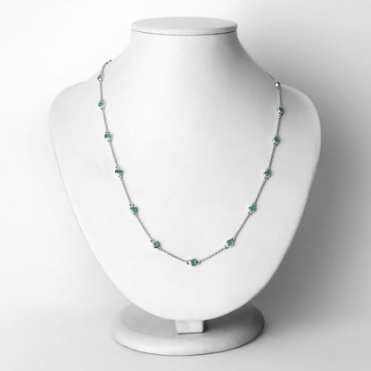Collar de plata de ley .925 con esmeralda auténtica de 1.80 quilates