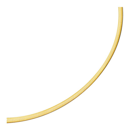 Collar Omega Reversible de Oro de Dos Tonos de 14k y 4.0mm