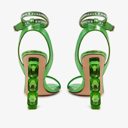 The Torola Green Stony Heel Leather Women Sandal Final Sale!