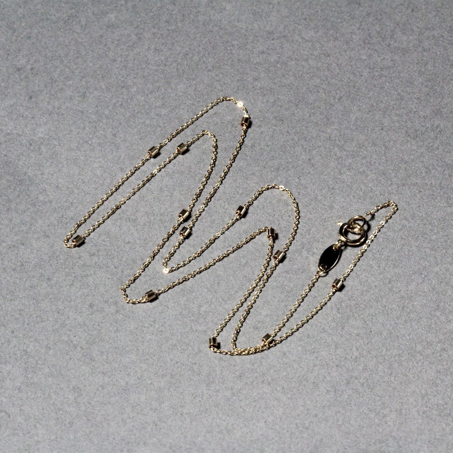 Cadena de eslabones de cuentas en oro amarillo de 14k (1,5 mm)
