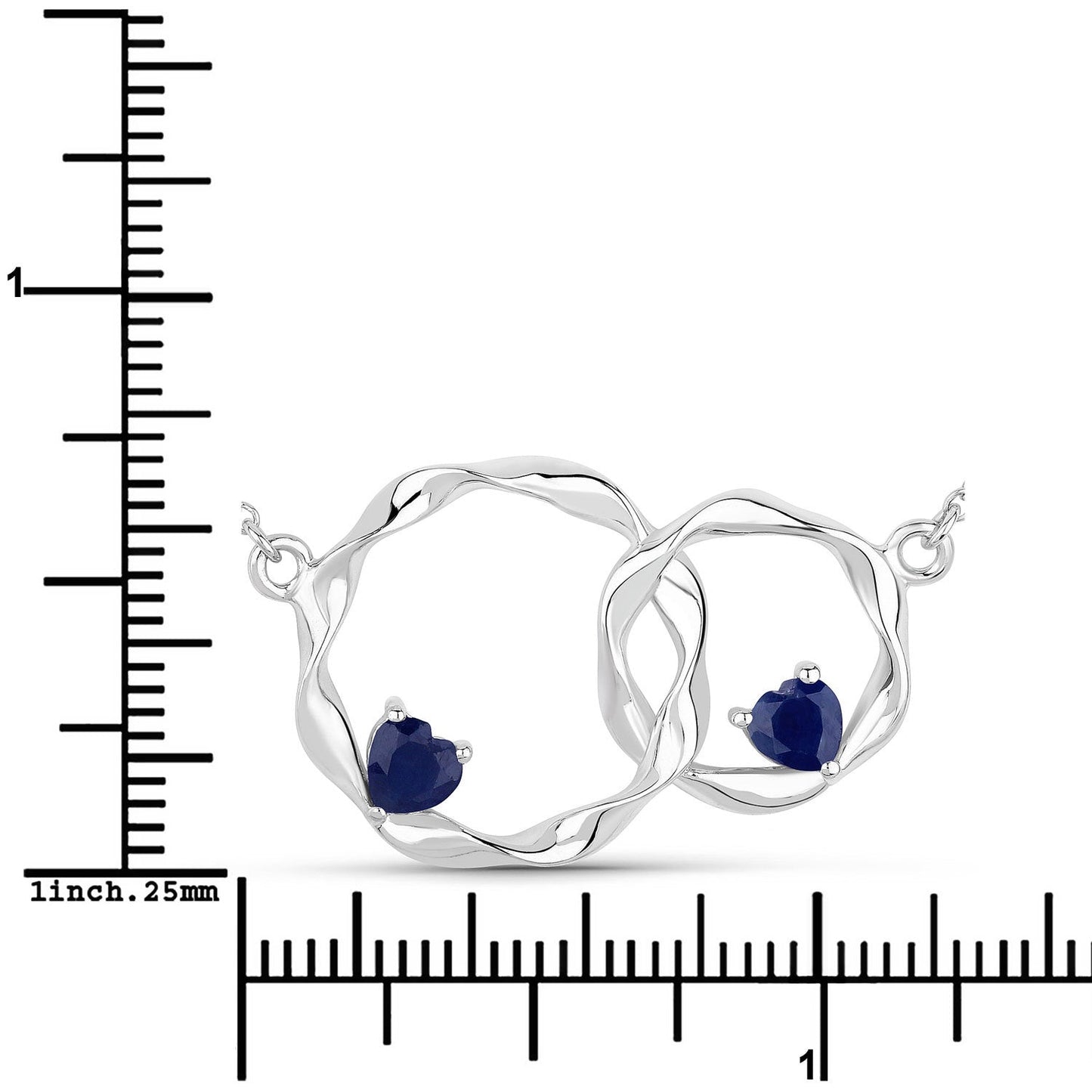 Colgante de plata de ley .925 con zafiro azul genuino de 0,70 quilates