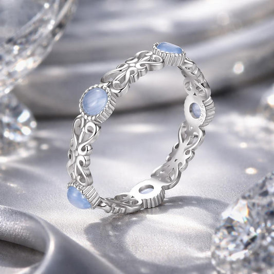 Anillo de plata de ley 925 chapado en platino de 4 mm para mujer, talla 6.0