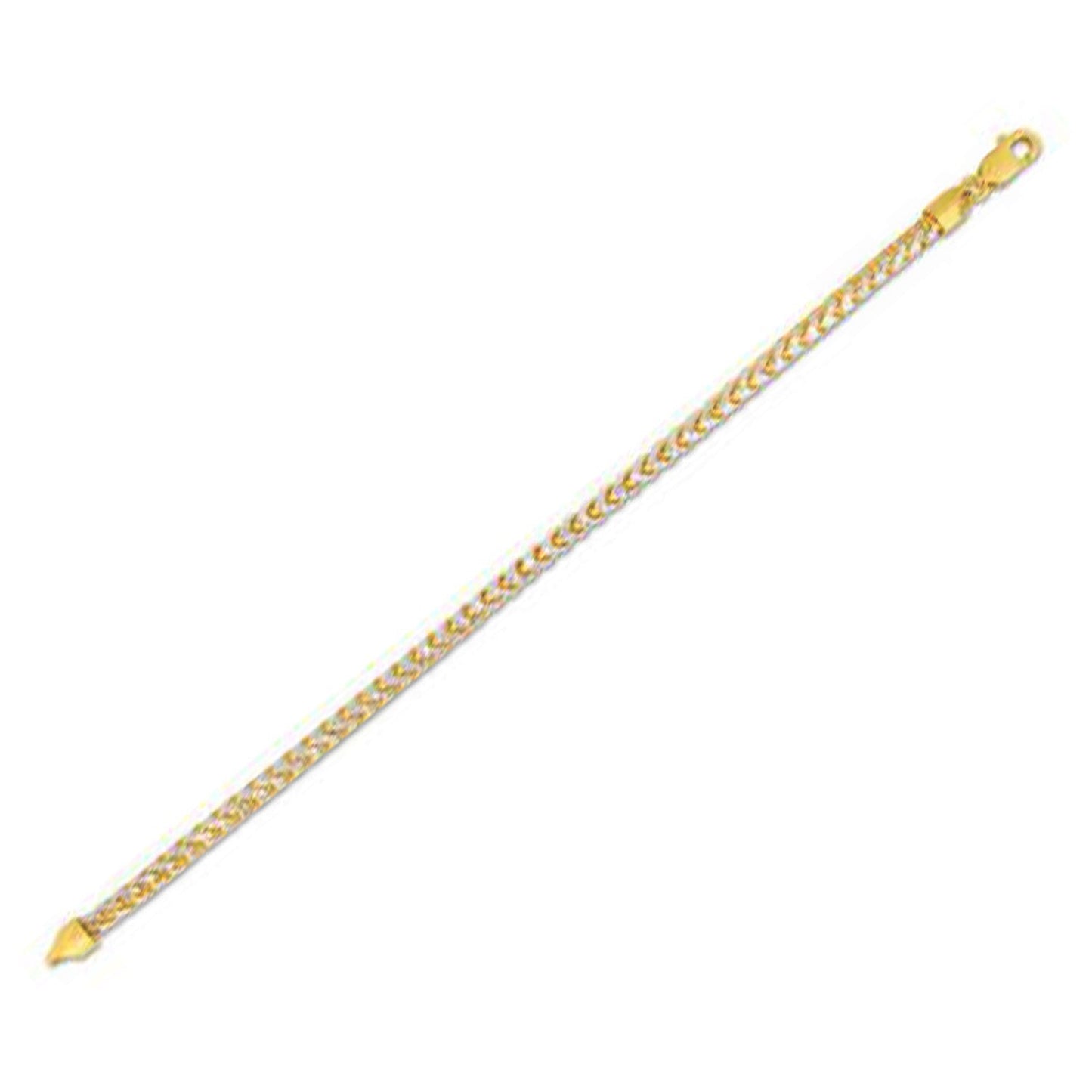 Cadena de oro amarillo de 14k con Pavé de Franco redonda (4.00 mm)