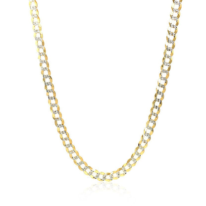Cadena de eslabones cubanos pavé de oro de dos tonos de 14k y 3.6 mm