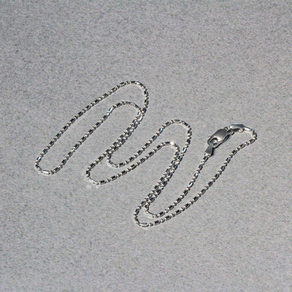 Cadena de Cuentas Talladas con Diamante de Oro Blanco de 14k 1.0mm