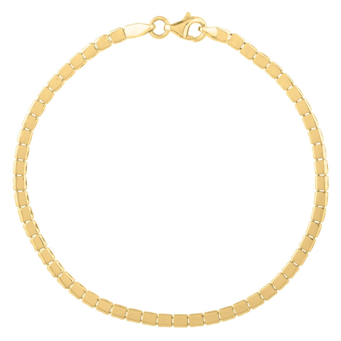 Pulsera de oro amarillo de 14k con minicubos de 7 pulgadas (2.60 mm)